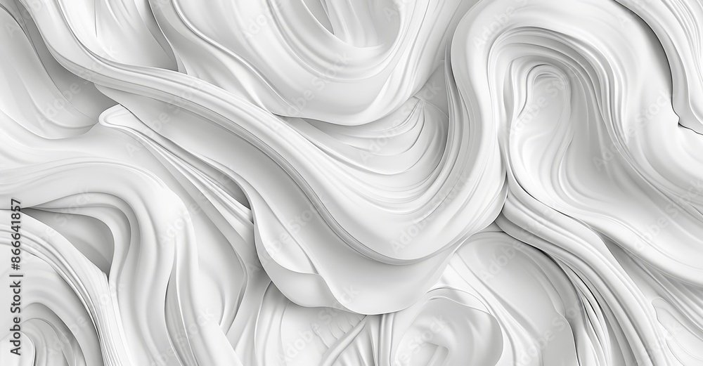 Poster the background is an abstract wave pattern made up of lines and waves. the texture is white and gray