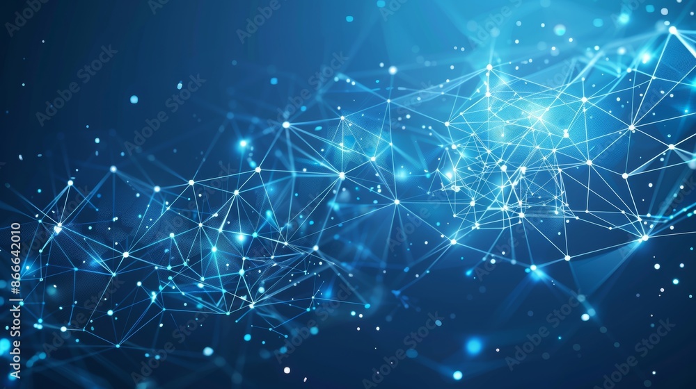 Poster connected global network. abstract geometric background with lines and dots. digital technology and 