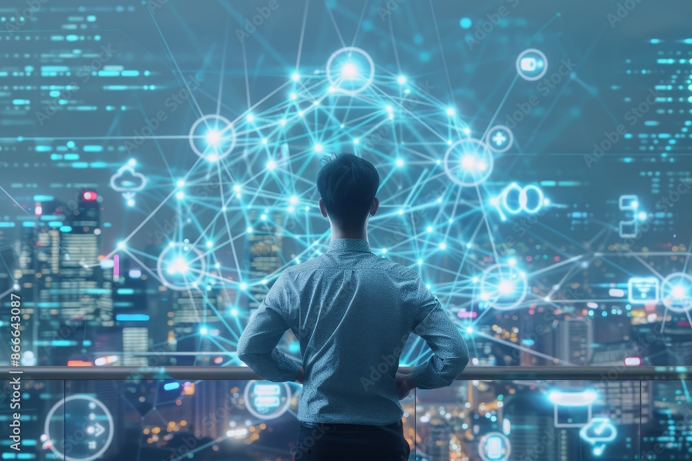 Poster using big data analytics visualization technology and machine learning to extract strategic predicti