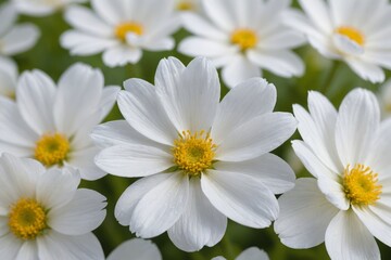Fototapeta premium White flowers background. Macro of white petals texture. Soft dreamy image
