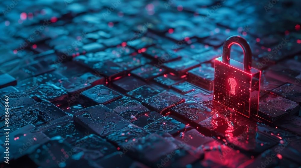 Poster cybersecurity concept, firewalls and internet security, secured access to personal information of us