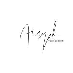 Aisyah name signature logo vector design