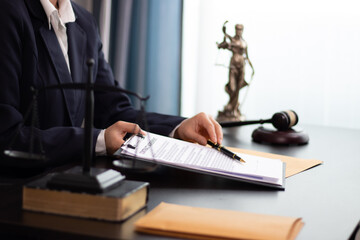 Judge and lawyer, justice, legal service inside office