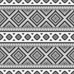 Ancient echoes Aztec geometric seamless patterns southwest Navajo Native American tribal ethnic black and white for textile printing