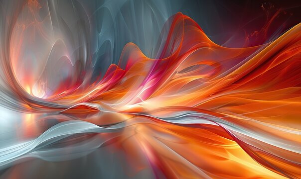 Boldly shaped dynamic lines depict abstract science and technology concepts.