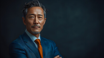 Fototapeta premium Senior businessman standing with arms