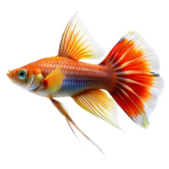 Fototapeta premium Close-up of a Vibrant Swordtail Fish