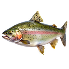 Obraz premium Close-up of Rainbow Trout on White