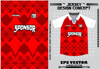 geometry shape abstract background. Fabric textile pattern design for soccer jersey, football kit, racing, e-sport, sport uniform. T-shirt mockup template design.