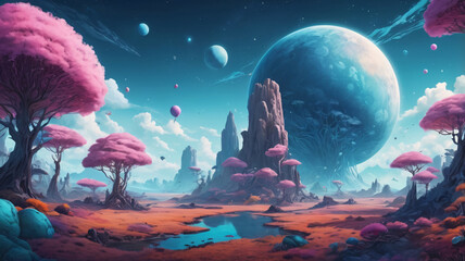 surreal fantasy background in soft colors