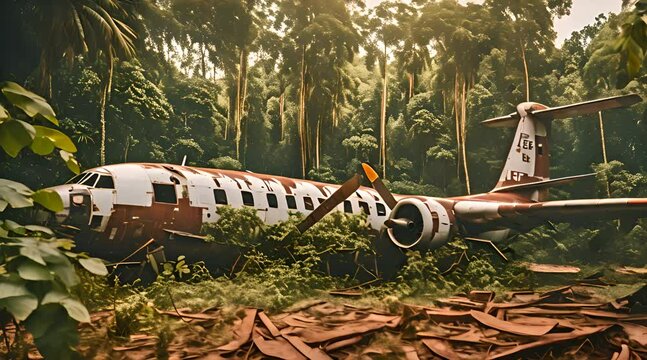 Abandoned rusty plane