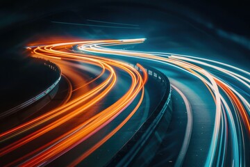 Dynamic blend of light beams creating a futuristic tunnel. Perfect for high-tech and fast-paced visuals. AIG62