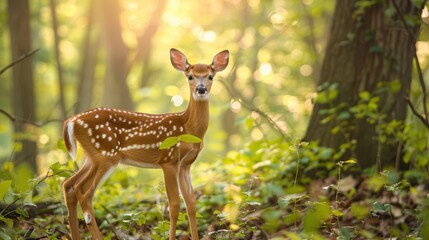 Fototapeta premium A fawn in the forest