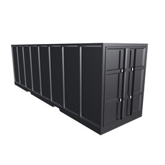 Black Container isolated on transparent