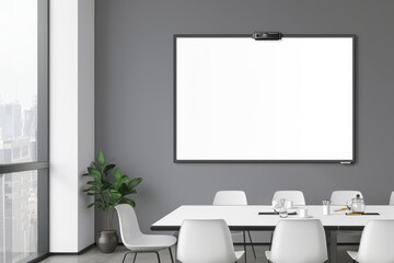 A white Mockup on the wall in the Office for negotiations.