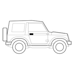 Hand drawn car outline. Flat illustration. vector eps 10