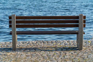 Wooden banch with ea view