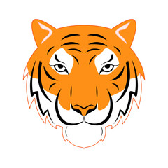 Vector illustration of tiger face on transparent background
