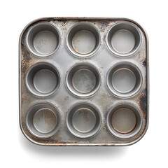 Muffin pan on a transparent background