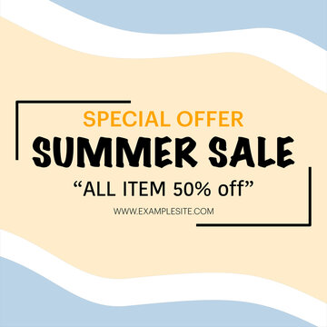 Summer Sale Design Concept for social media post illustration post summer sale social media, summer label, for summer holidays, Sumeri sale design for social media banner template, vector illustration