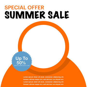Summer Sale Design Concept for social media post illustration post summer sale social media, summer label, for summer holidays, Sumeri sale design for social media banner template, vector illustration