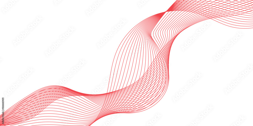 Poster abstract background with waves for banner. web banner size. red lines vector illustration. curved wa