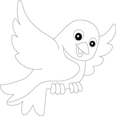 Cute bird coloring page for kids