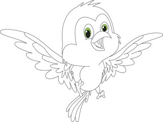 Cute bird coloring page for kids