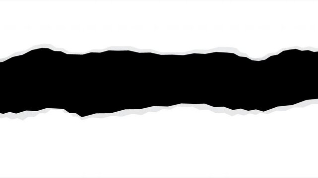 Animation of white paper that tears off with transparent background. Design template for advertisement, promotion, e-commerce. Motion graphics with effect. Alpha channel, green screen effect.