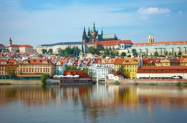 Fototapeta premium Prague's Picturesque Panorama with the Vltava River