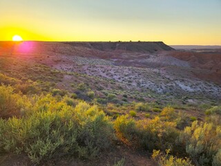 Vibrant Colors During Sunset at Petrified Forest National Park