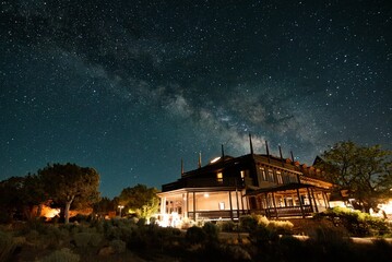 Milky Way Starry Night Sky Over Grand Canyon