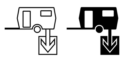 ofvs624 OutlineFilledVectorSign ofvs - caravan dump station vector icon . chemical waste point . trailer mobile home . isolated transparent . outline and filled version . AI 10 / EPS 10 / PNG . g11967