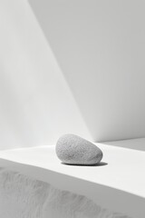 Minimalist Serenity: A Lone Stone in a Stream of Light