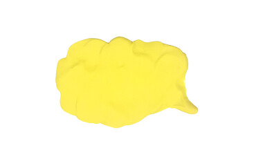 Speech bubble of plasticine or clay isolated on transparent background