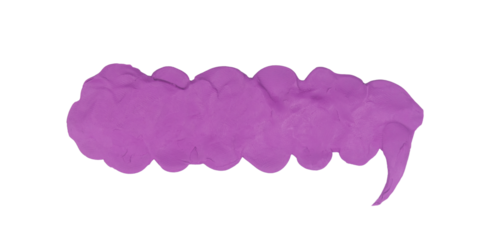 Speech bubble of plasticine or clay isolated on transparent background