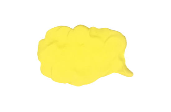 Speech bubble of plasticine or clay isolated on transparent background