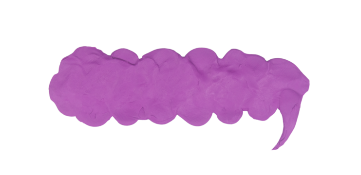 Speech bubble of plasticine or clay isolated on transparent background
