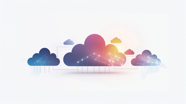 Minimalist Cloud Computing Illustration with Network Connections