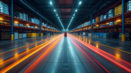 Fototapeta premium moving escalator in a warehouse
