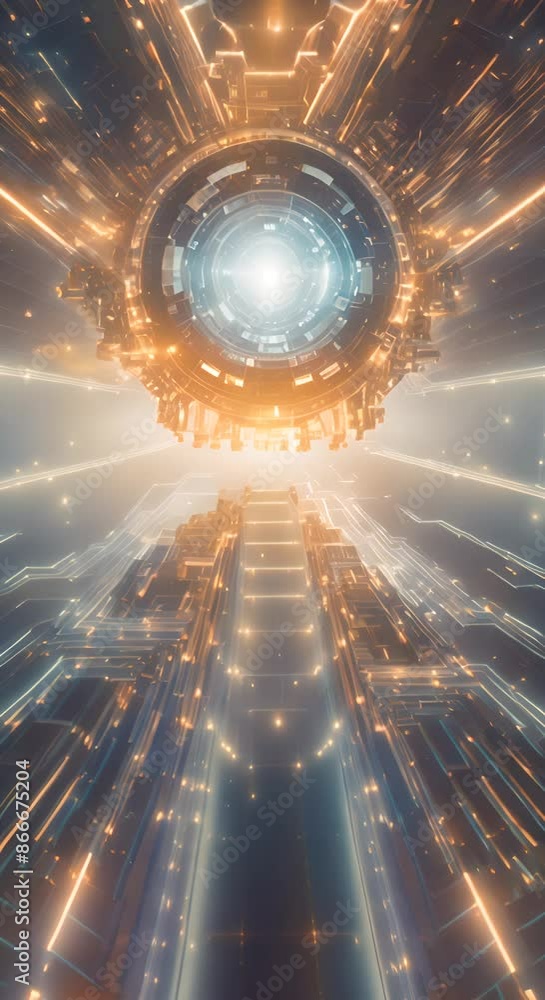 Poster abstract technological background future technology technology information innovation technology fut