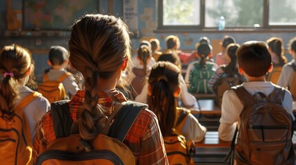 Group of Children with Their Teacher (8K Transparent Photo)

