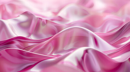 Fototapeta premium Abstract 3D background of soft waves in pink colors ,3d rendering of a pink fabric with wavy lines ,Pink Undulating lines shape a Colorful theoretical foundation