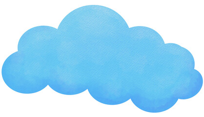 Pastel blue sky cloud watercolor cartoon digital speech blob bubble isolated Element illustration