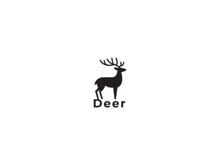 Deer logo icon on a white background.simple, minimal logo design.