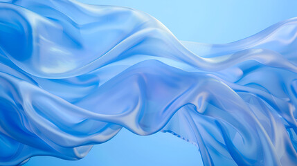 Obraz premium Clothes with a smooth surface, 3d rendering ,abstract blue wavy background with smooth lines ,Blue abstract glowing wave