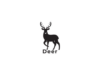 Deer logo icon on a white background.simple, minimal logo design.