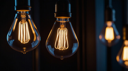 Light bulb on black background