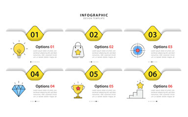 Infographic template. 6 Step timeline journey, Flat simple infographics design template. presentation graph. Business concept with numbers 6 options or steps vector illustration.