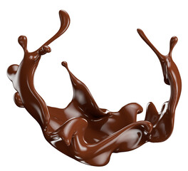 chocolate splash isolated on a white background. Clipping path. 3d render